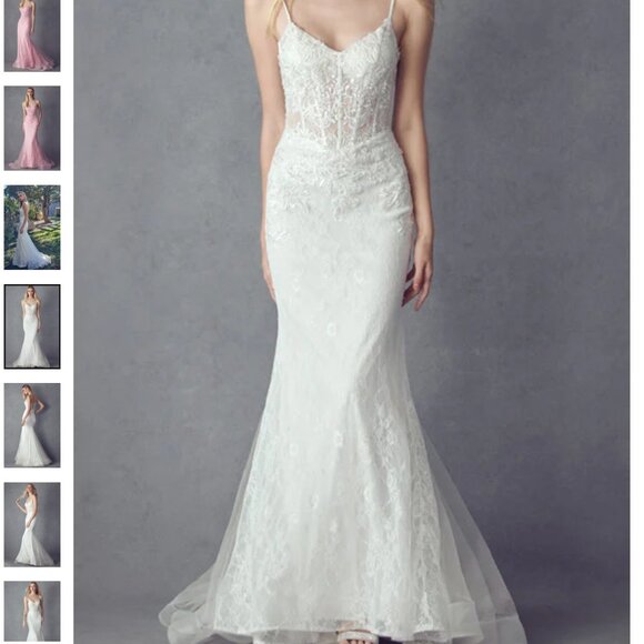 White lace corset dress with zipper back - Picture 1 of 9